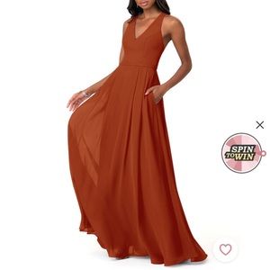 Bridesmaid dress Paprika color.